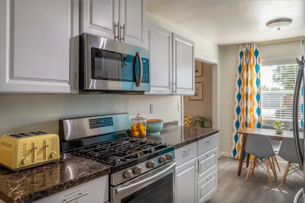 After a busy day exploring the sights of Southern California, come home to the comfort and convenience of our fully equipped kitchen. Our 5-burner gas range is ready to go, so you can whip up a delicious home-cooked meal for your family with ease.